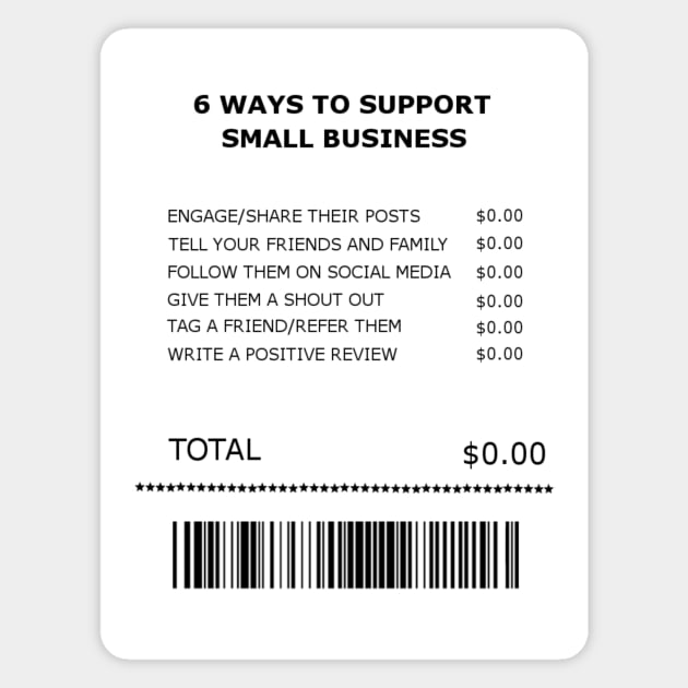 Six Free Ways to Support Small Business Receipt Magnet by Art by Deborah Camp